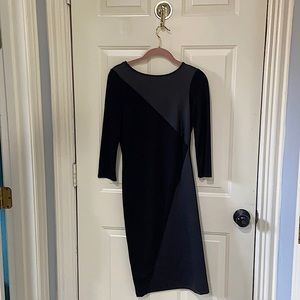 Faux leather and polyester dress